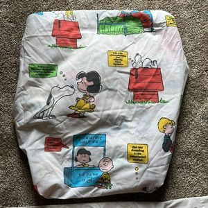 🐾 Vintage 1971 Peanuts Twin Fitted Sheet & Pillowcase – Snoopy & Friends
